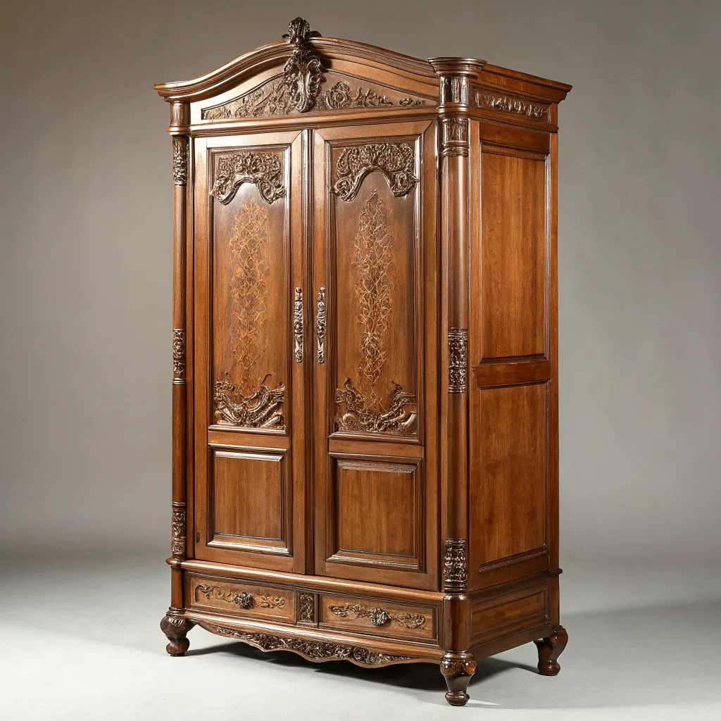 Antique armoire with masterful restoration