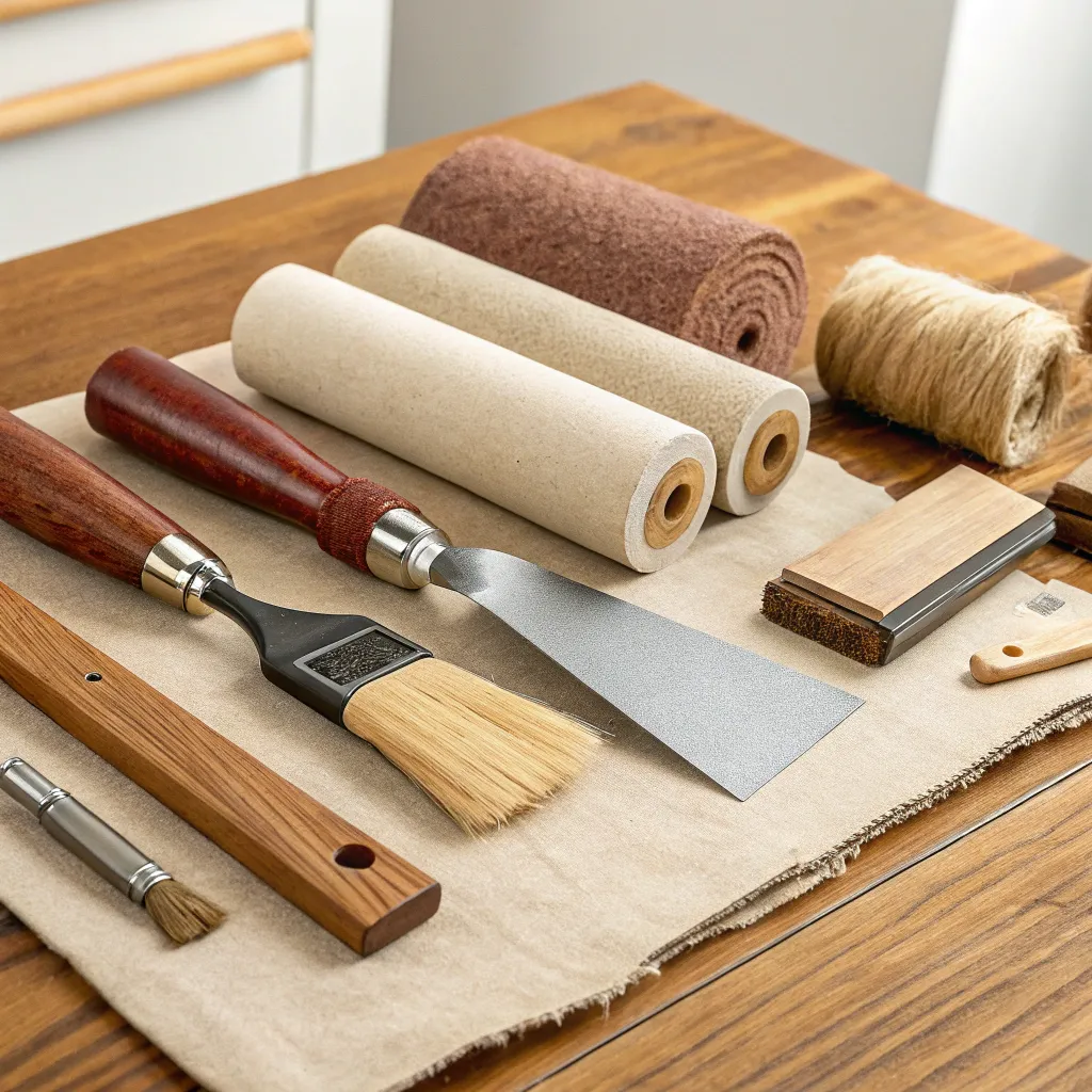 Various furniture restoration tools